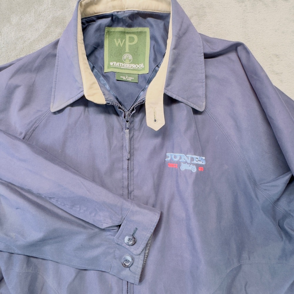 Weatherproof Jacket Full Zip Collared Lined Lightweight Coat‎ Jones Logo Size L